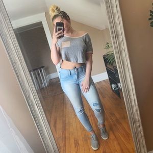 Charlotte russe cropped pocket t